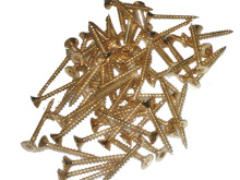 Mild steel screws, after gold plating